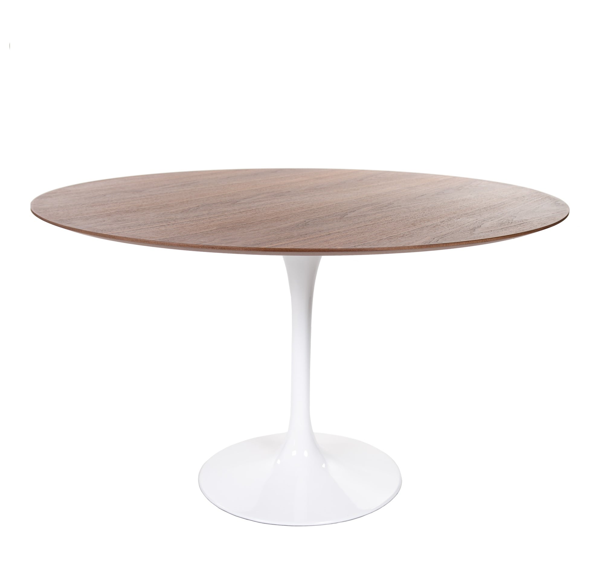 Eero Saarinen style, Spisebord Tulpanbord 120cm Topp valnøtt Base hvit