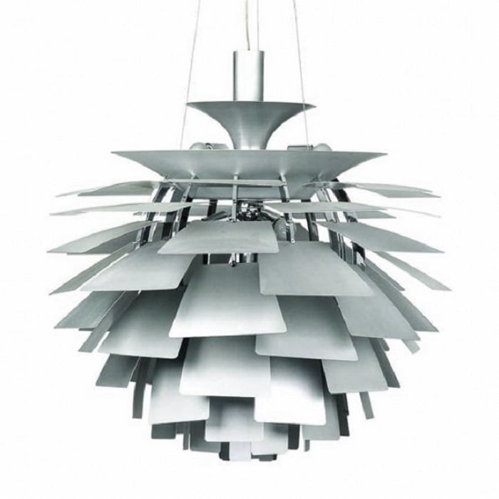 Poul Henningsen style, Anheng lys Artisjokk lampe 56cm Aluminium