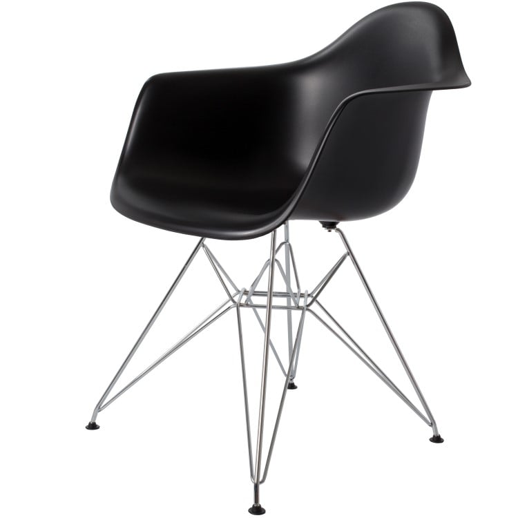 Charles Eames style, Spisestue stol DAR PP svart