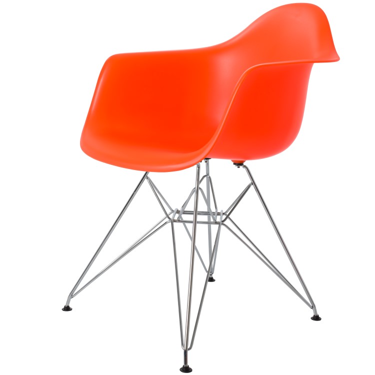 Charles Eames style, Spisestue stol DAR PP neon oransj