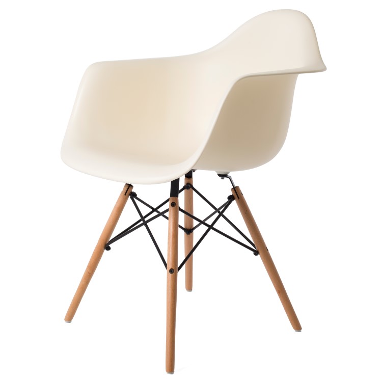 Charles Eames style, Spisestue stol DAW PP creme
