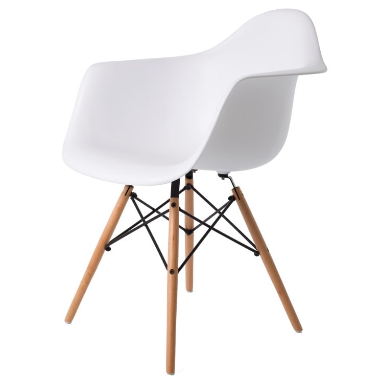 Charles Eames style, Spisestue stol DAW PP hvit