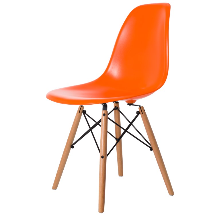 Charles Eames style, Spisestue stol DSW ABS oransj