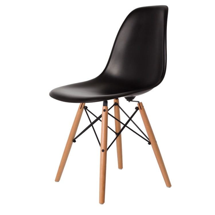 Charles Eames style, Spisestue stol DSW matt PP svart