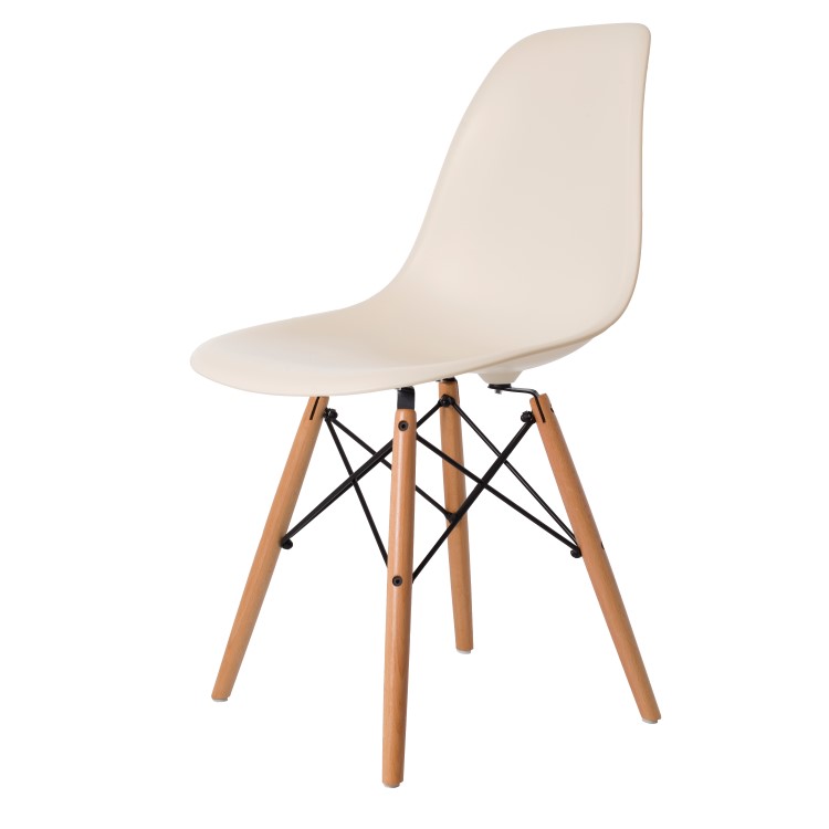 Charles Eames style, Spisestue stol DSW matt PP creme