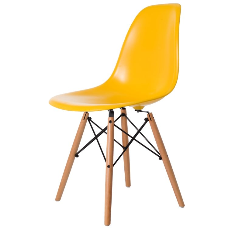 Charles Eames style, Spisestue stol DSW ABS gul