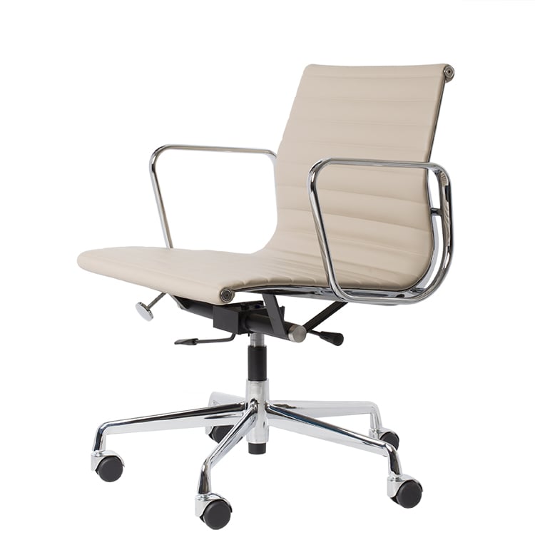 Charles Eames style, Kontorstol EA117 lær grå