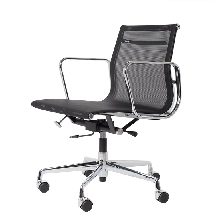 Charles Eames style, Kontorstol EA117 mesh stoff svart