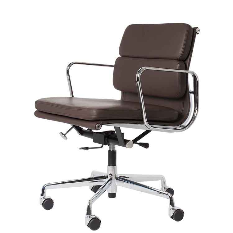 Charles Eames style, Kontorstol EA217 lær brun