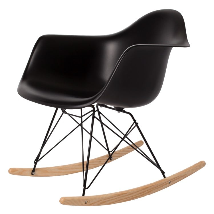 Charles Eames style, Gyngestol RAR Svart base PP svart