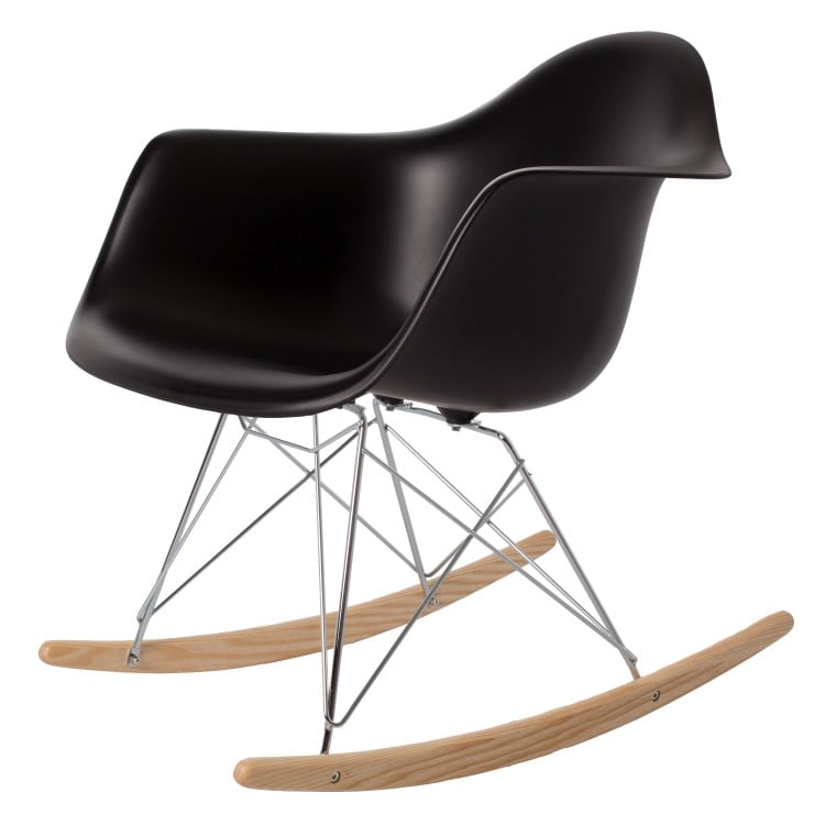 Charles Eames style, Gyngestol RAR Chrome Frame PP svart