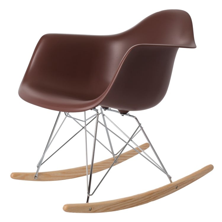 Charles Eames style, Gyngestol RAR Chrome Frame PP brun