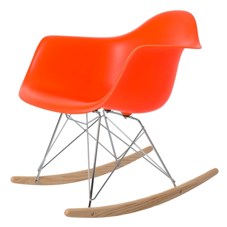 Charles Eames style, Gyngestol RAR PP neon oransj