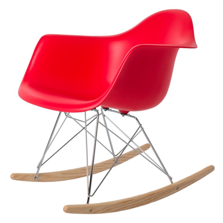 Charles Eames style, Gyngestol RAR Chrome Frame PP rød