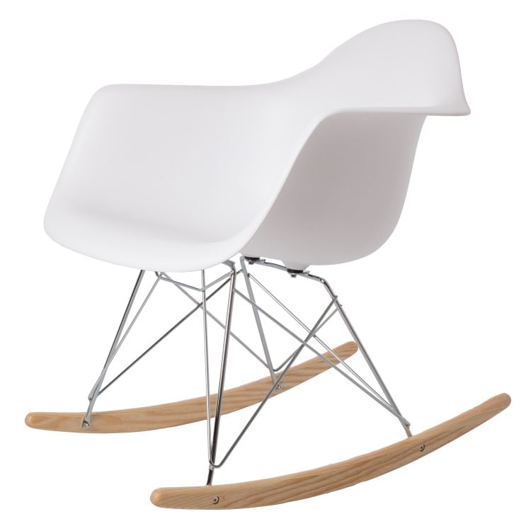 Charles Eames style, Gyngestol RAR Chrome Frame PP hvit