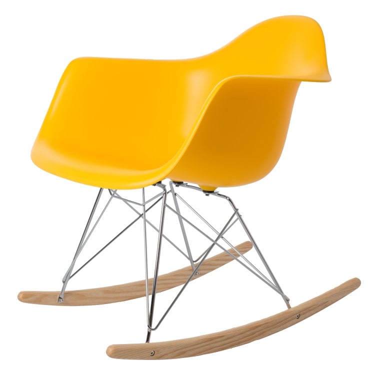 Charles Eames style, Gyngestol RAR Chrome Frame PP gul