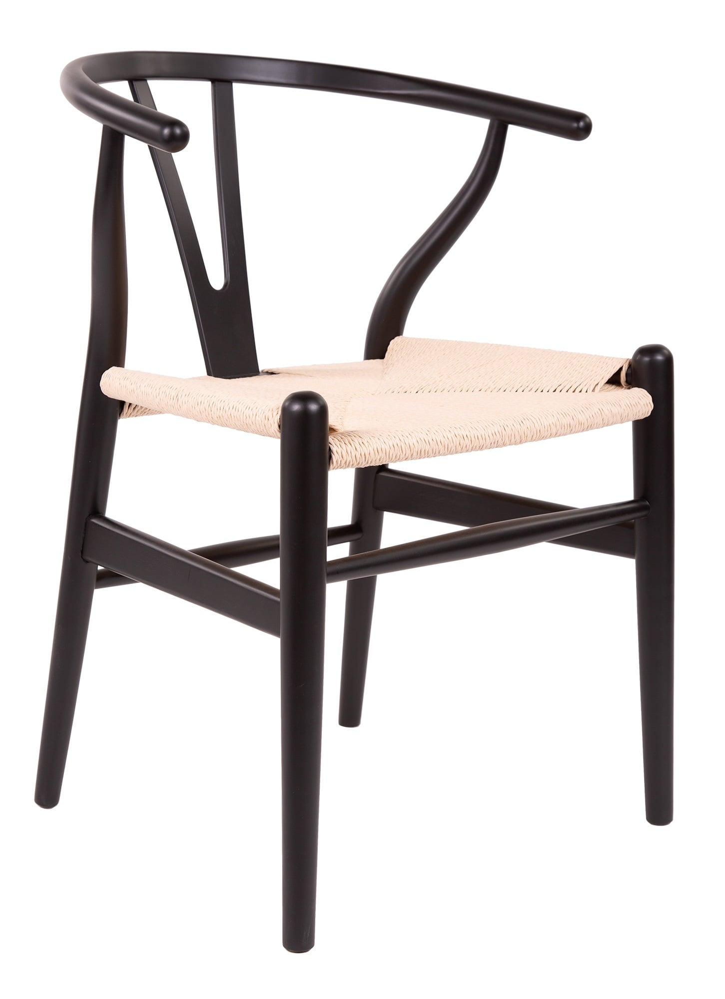Wegner style, Spisestue stol Y-chair wishbone CH24 svart natural
