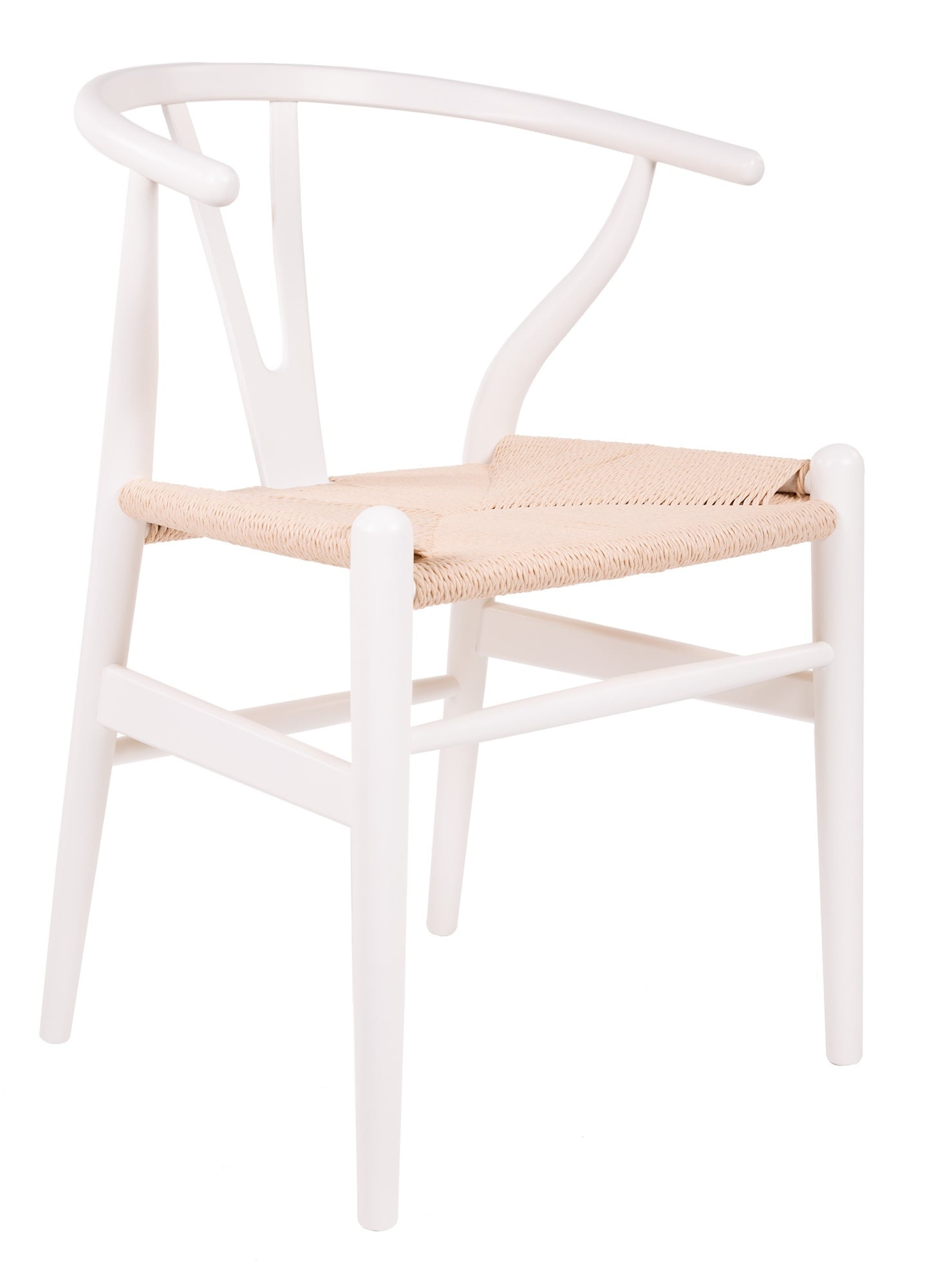 Wegner style, Spisestue stol Y-chair wishbone CH24 hvit natural