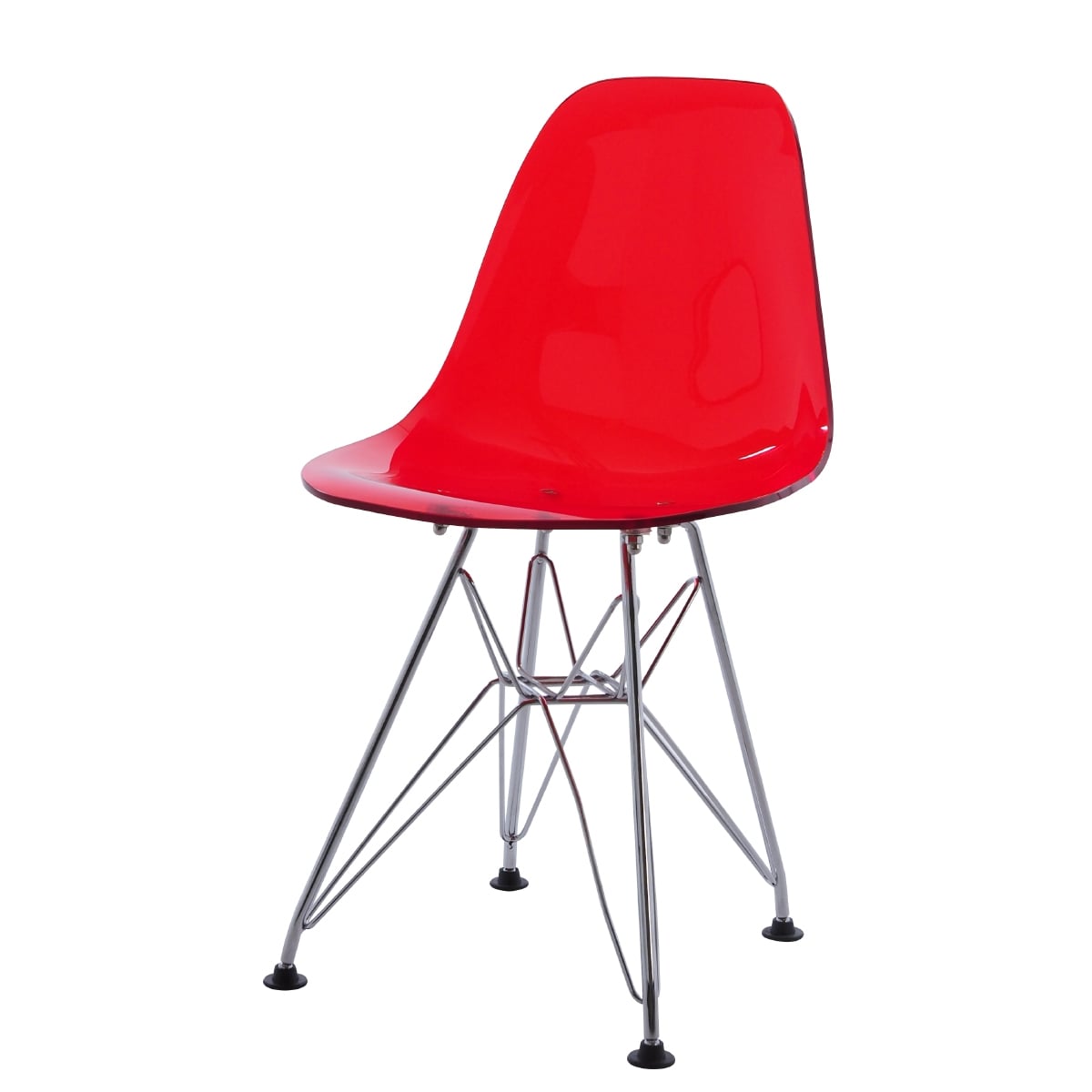 Charles Eames style, Barnestol DSR Junior transparant rød