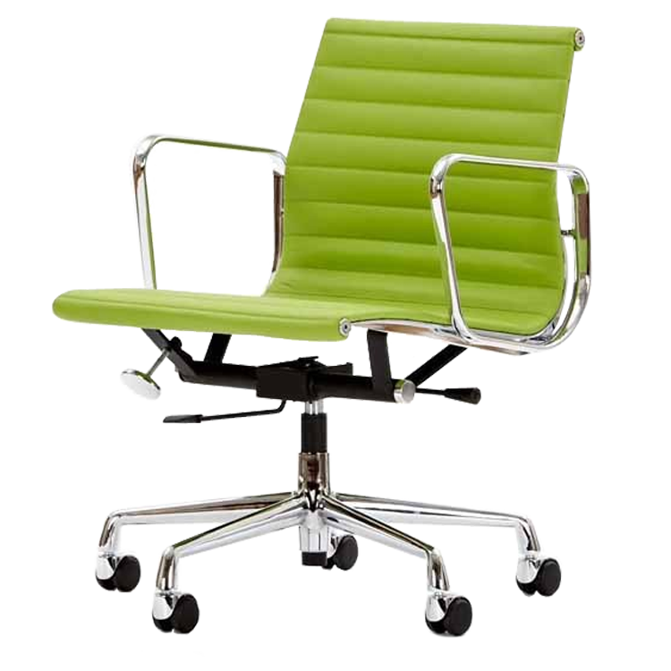 Charles Eames style, Kontorstol EA117 lær Grønn