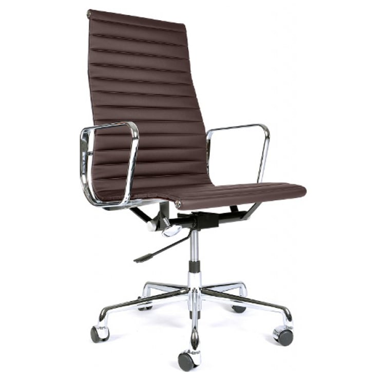 Charles Eames style, Kontorstol EA119 lær brun