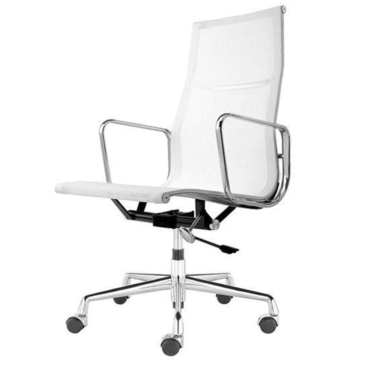 Charles Eames style, Kontorstol EA119 mesh stoff hvit