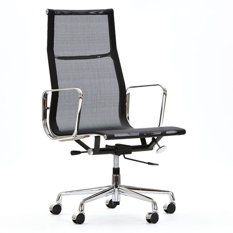 Charles Eames style, Kontorstol EA119 mesh stoff svart