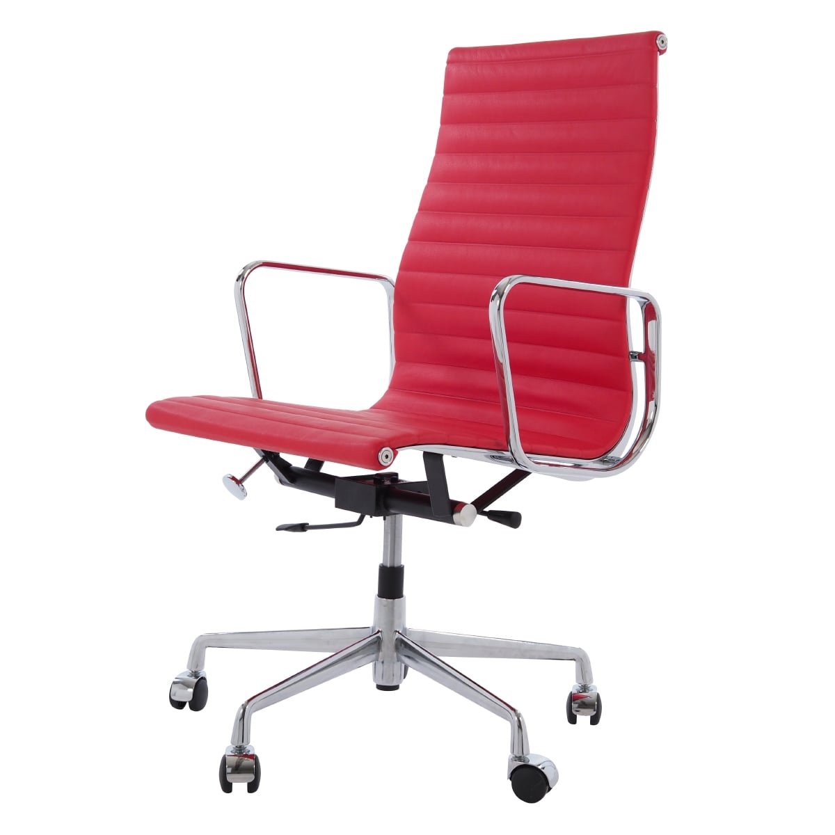 Charles Eames style, Kontorstol EA119 lær rød