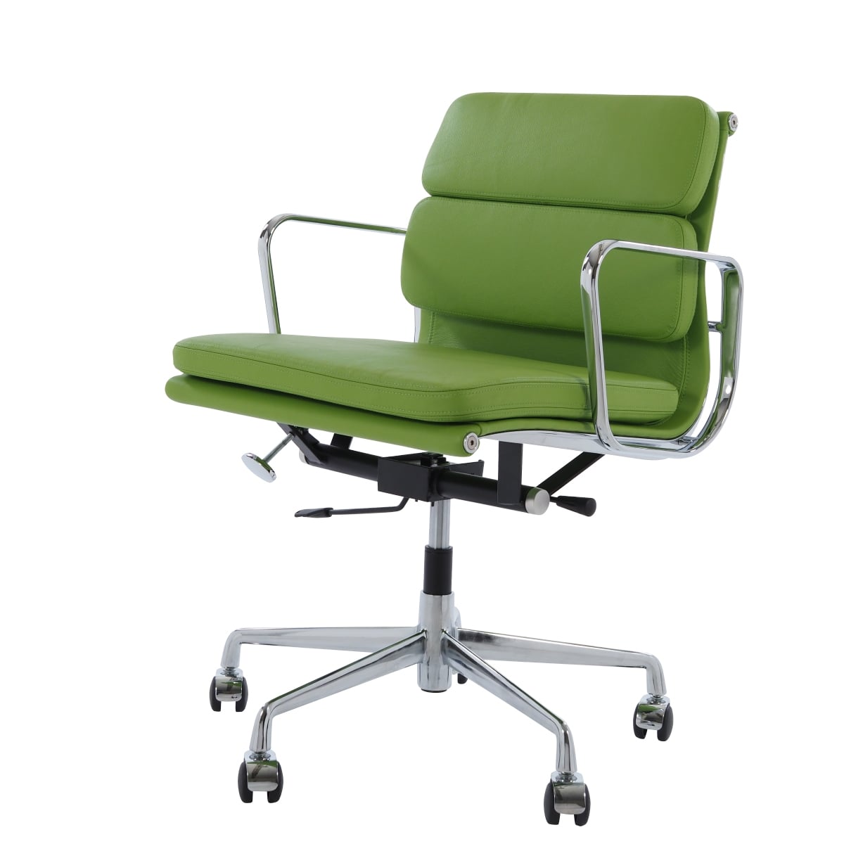 Charles Eames style, Kontorstol EA217 lær Grønn