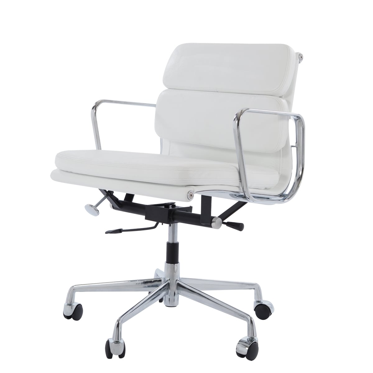 Charles Eames style, Kontorstol EA217 lær hvit