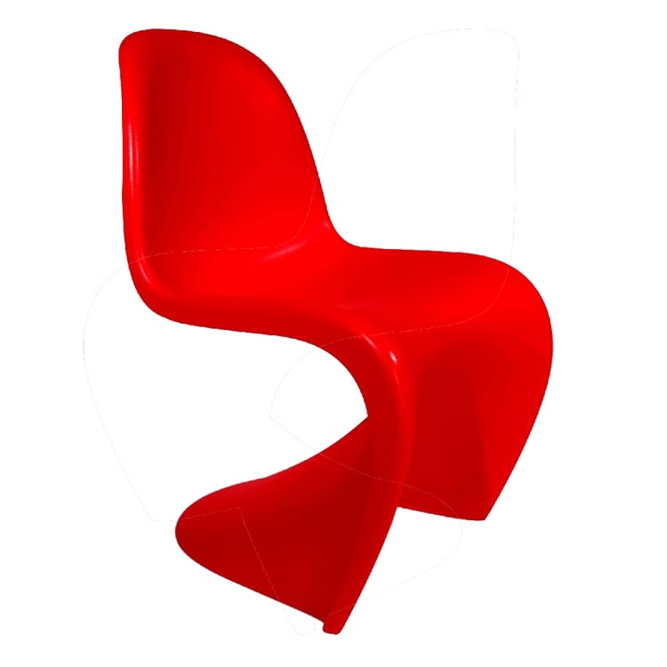 Verner Panton style, Spisestue stol Panton stol blank rød