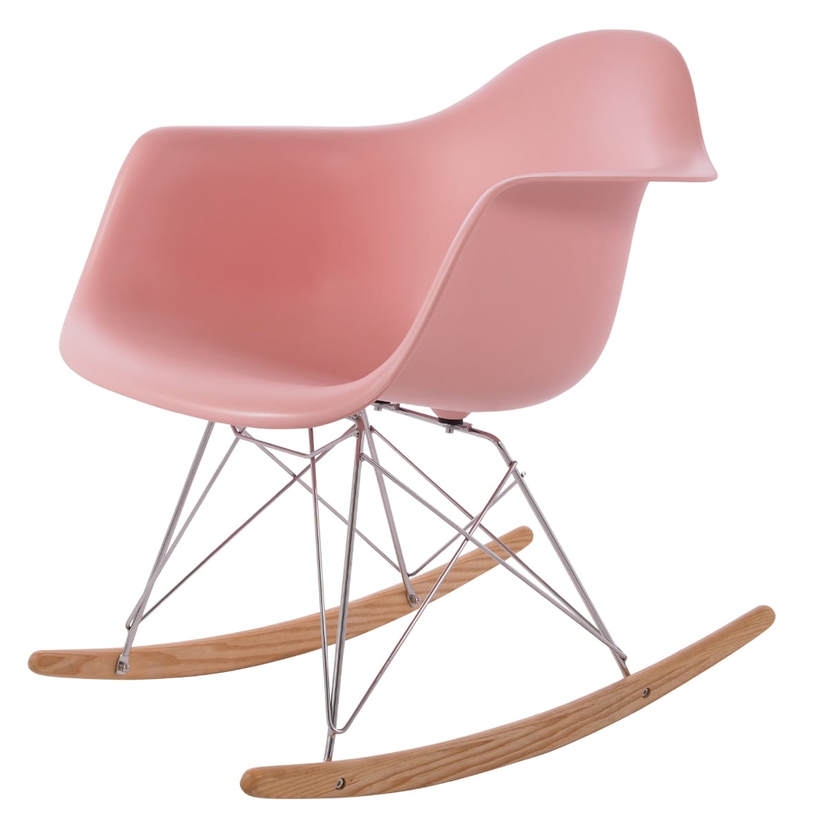 Charles Eames style, Gyngestol RAR Chrome Frame PP baby rosa