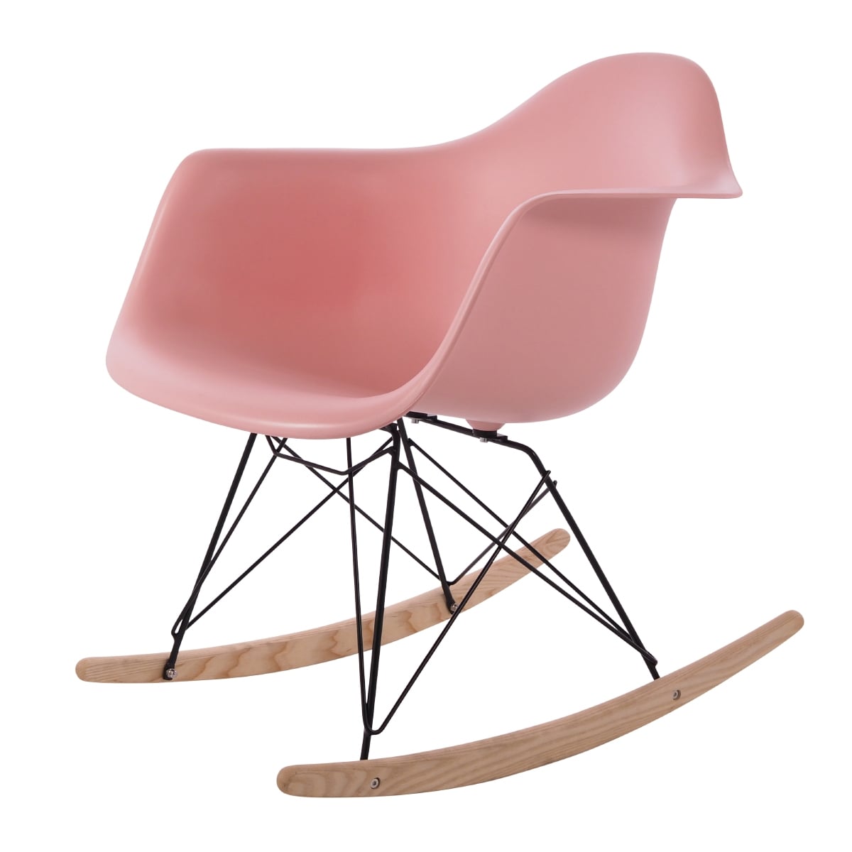 Charles Eames style, Gyngestol RAR Svart base PP baby rosa