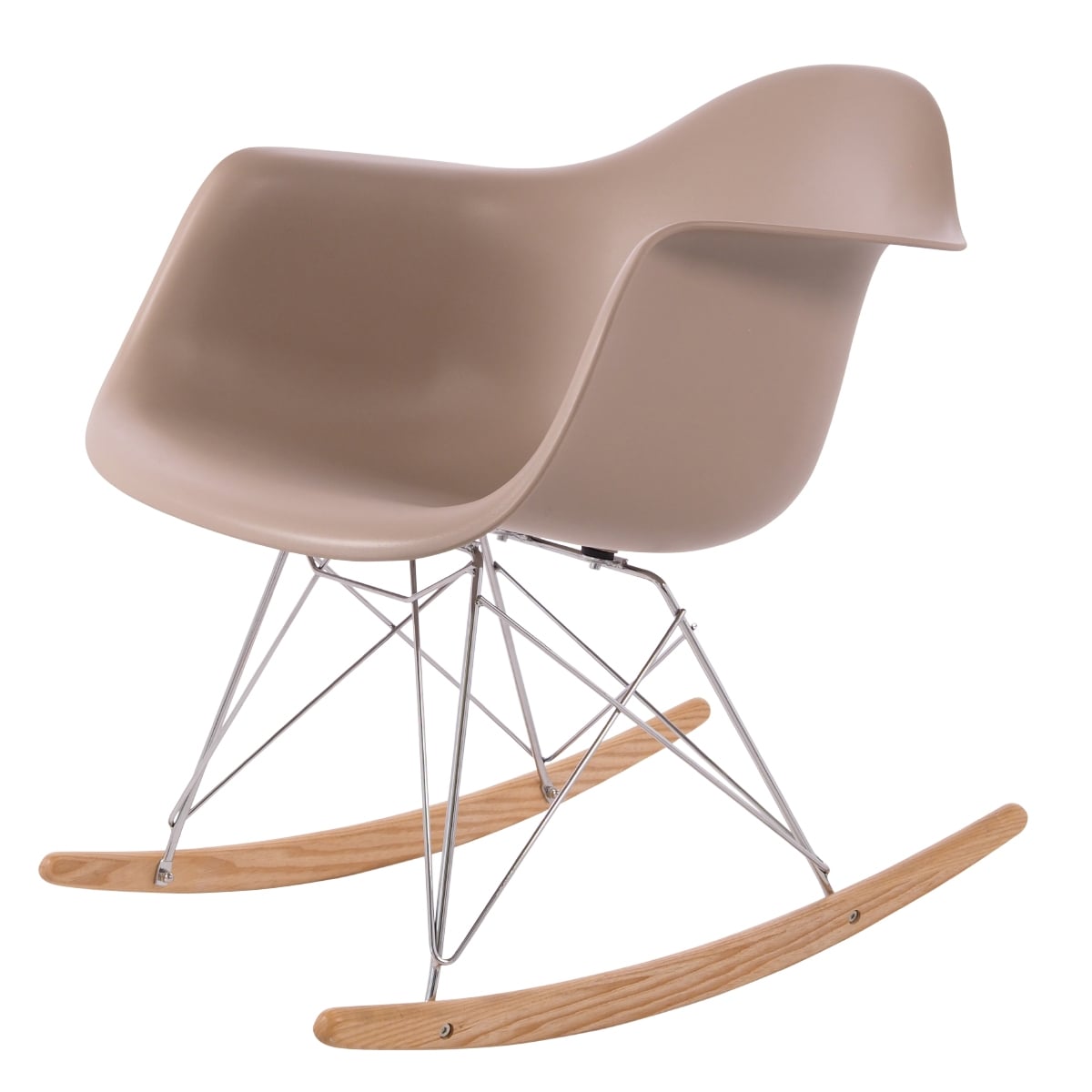 Charles Eames style, Gyngestol RAR Chrome Frame PP lyse choco