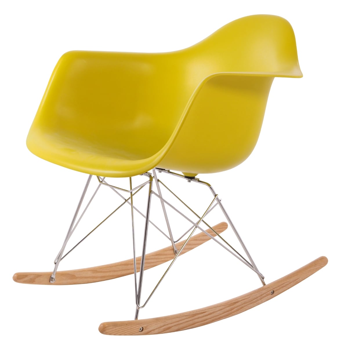 Charles Eames style, Gyngestol RAR Chrome Frame PP sennep