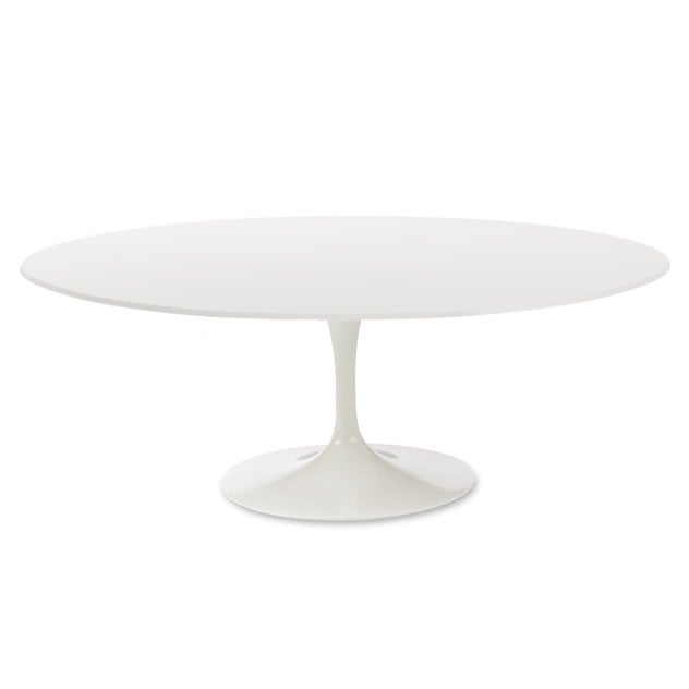 Eero Saarinen style, Spisebord Tulpanbord Topp Tre hvit Base hvit