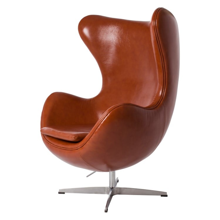 Arne Jacobsen style, Lounge stol Egg stol Cognac