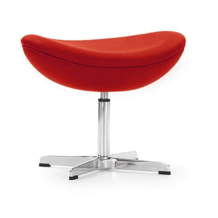 Arne Jacobsen style, Fotskammel Egg stol Cashmere rød