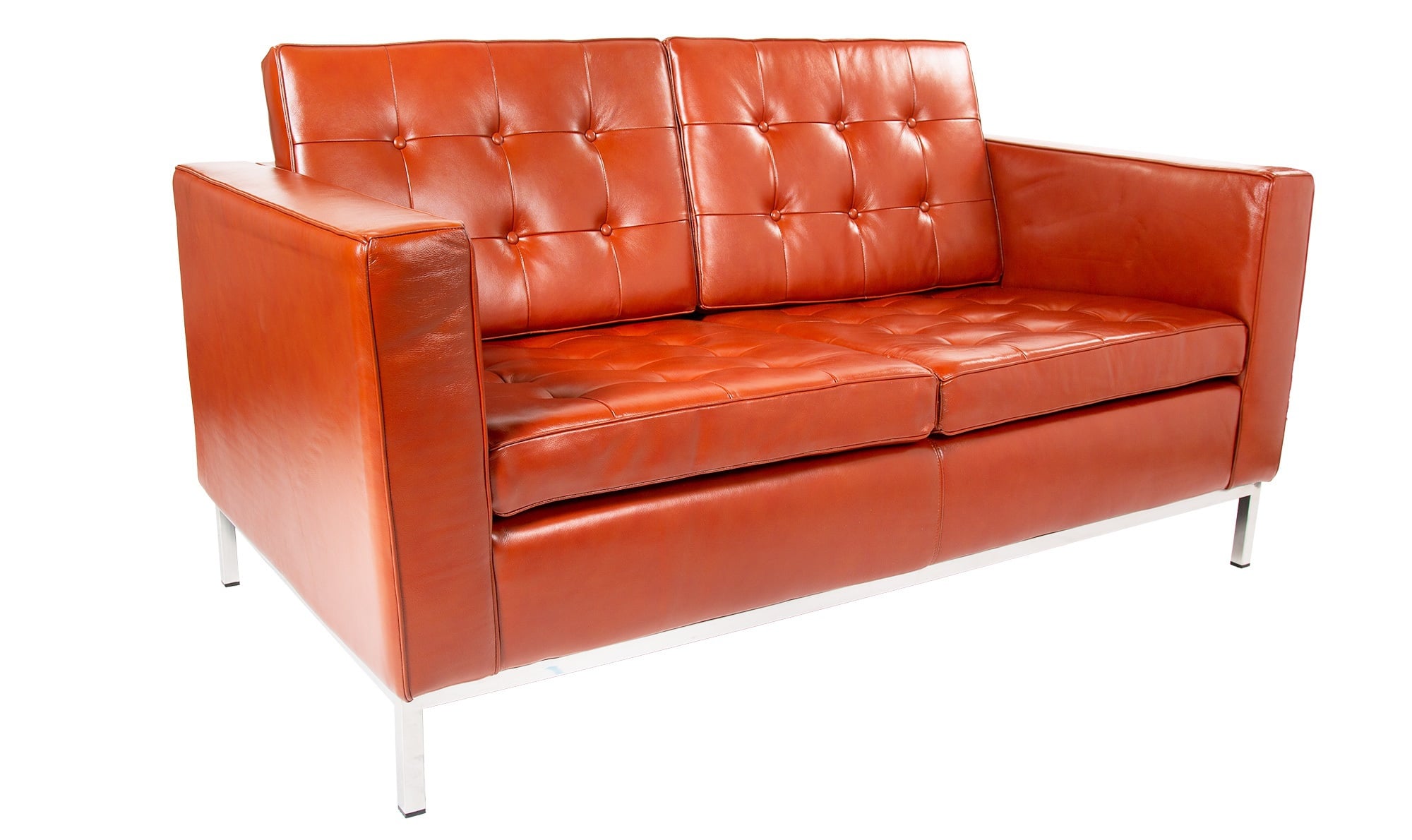 Ludwig Mies vd Rohe style, 2 seters sofa Florence 2 seters sofa Cognac