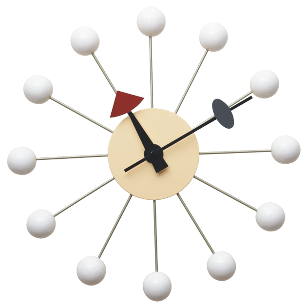 George Nelson style, Veggur Ball klokke hvit