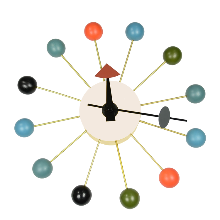 George Nelson style, Veggur Ball klokke flerfarget