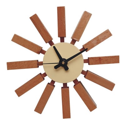 George Nelson style, Veggur Block clock brun