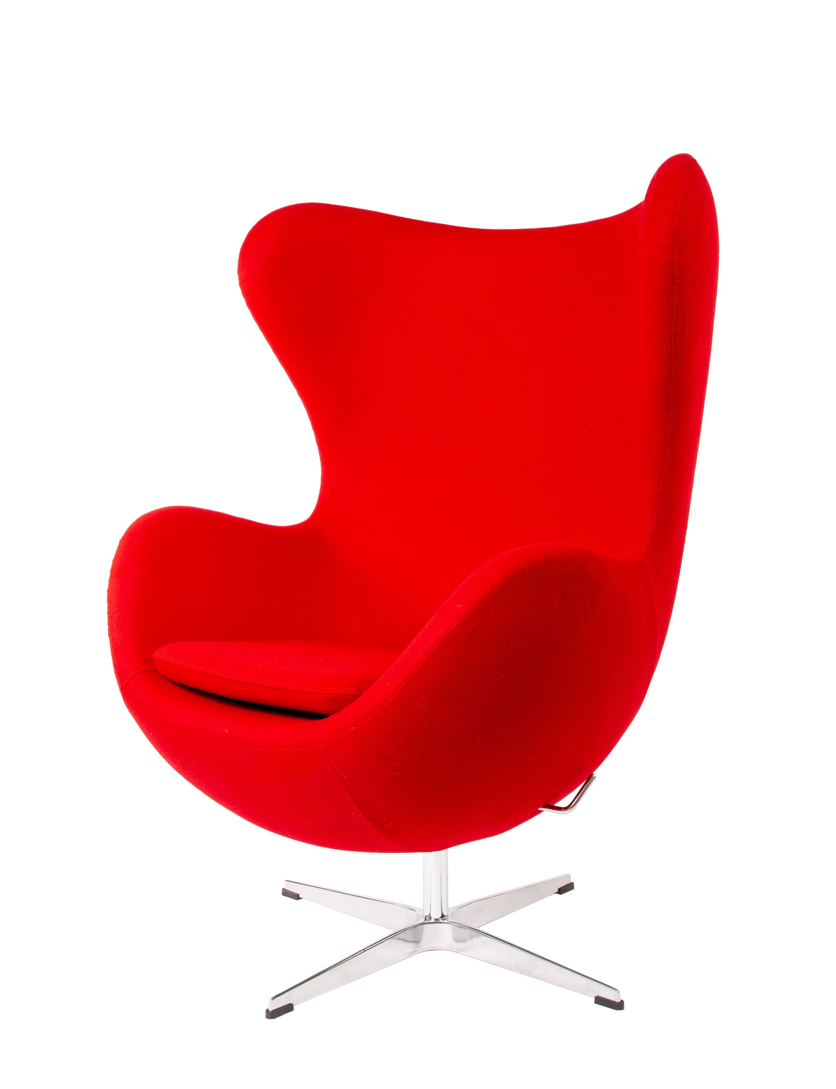 Arne Jacobsen style, Lounge stol Egg stol Cashmere rød
