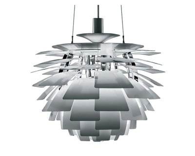 Poul Henningsen style, Anheng lys Artisjokk lampe 72cm Aluminium
