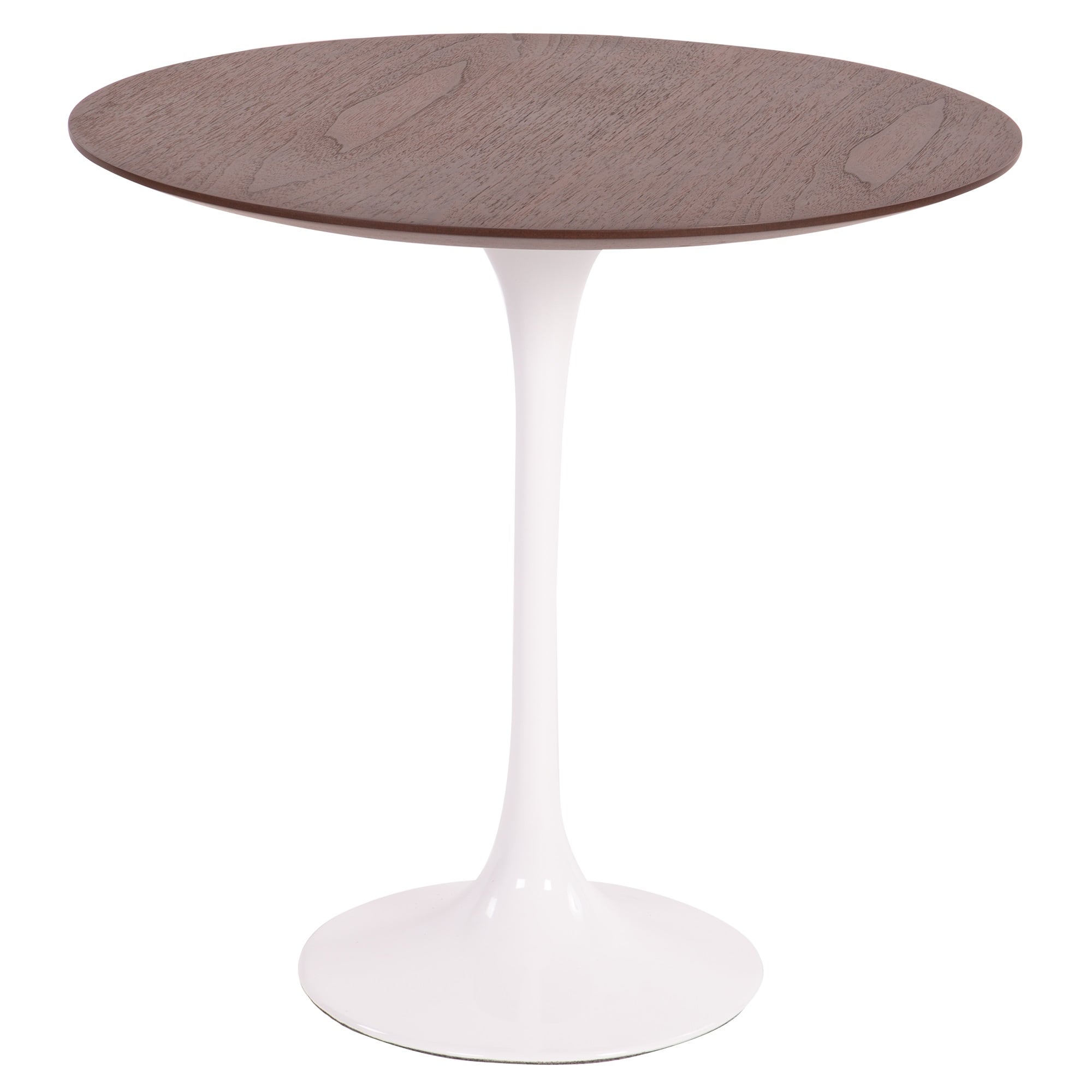 Eero Saarinen style, Sidebord Tulip Side table 50cm Topp valnøtt Base hvit