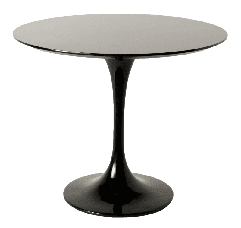 Eero Saarinen style, Spisebord Tulpanbord 80cm svart (blank)