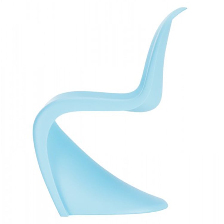 Verner Panton style, Barnestol Panton stol blank lys blå